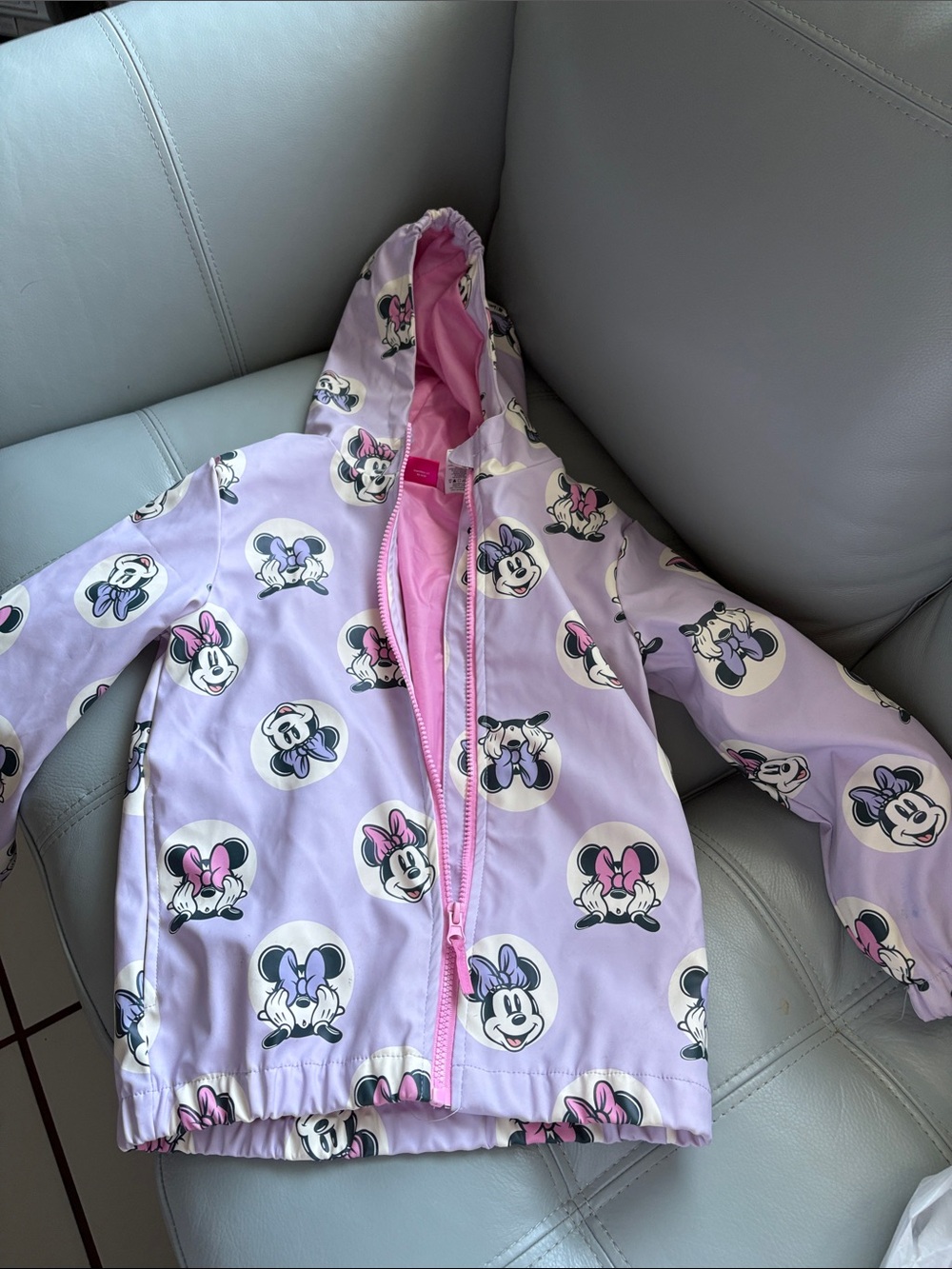 Disney Lavender and Pink Minnie Mouse Hooded Raincoat